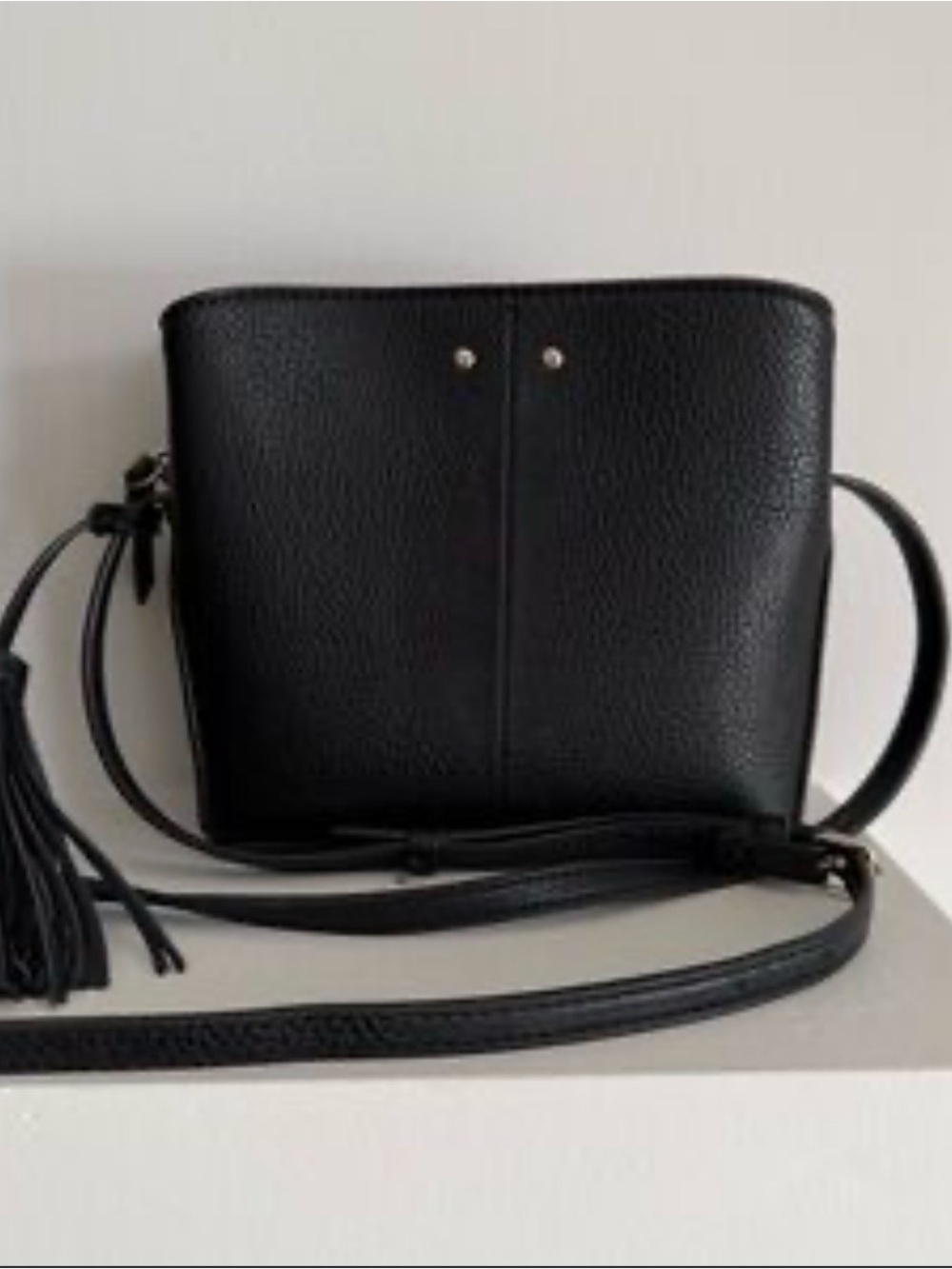 Denver Hayes Pebbled Faux Leather Crossbody Bag Minimalist Black Purse